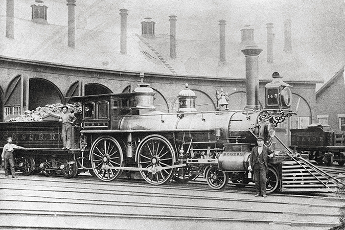 A Burlington locomotive, circa 1890s 