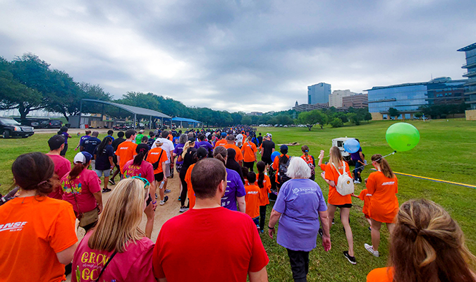 BNSF employees and their families participating in the walk.